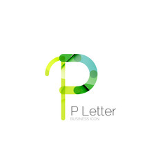 Minimal P font or letter logo design