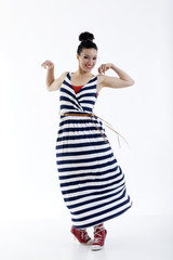 Beautiful sexy young woman dancing