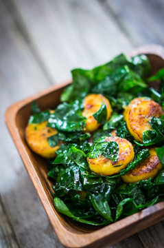 Sweet plantain and kale salad