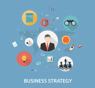 Business Strategy on flat style design