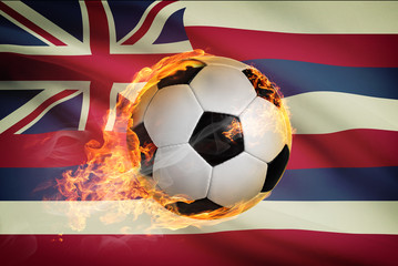 Fototapeta premium Soccer ball with flag on background series - Hawaii