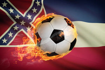 Obraz premium Soccer ball with flag on background series - Mississippi