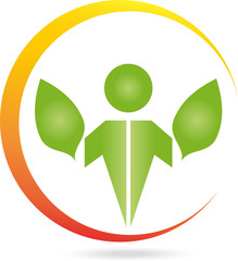 Logo, Mensch, Blatt, Heilpraktiker, Sonne