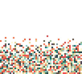 An abstract pixel art style vector background over white