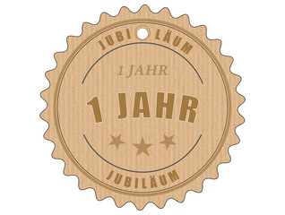 je1 JubiläumsEtikett 1 - vintagedesign - 1 Jahr - g1901