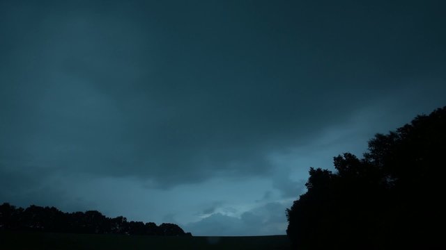 Thunderstorm at night, time lapse