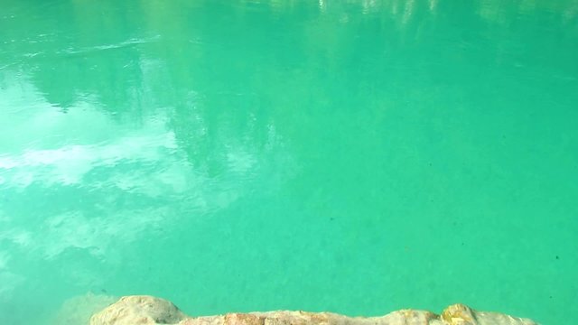 Emerald colour river - tilt up