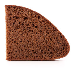 Slice of fresh rye bread isolated on white background cutout