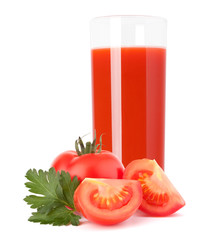 Tomato vegetable juice in glass