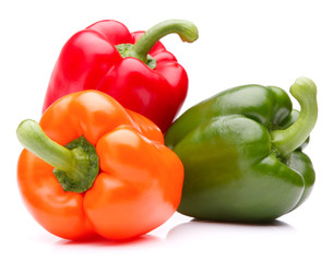 Sweet bell pepper isolated on white background cutout