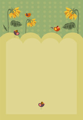 Invitation poster with sunflowers and birds