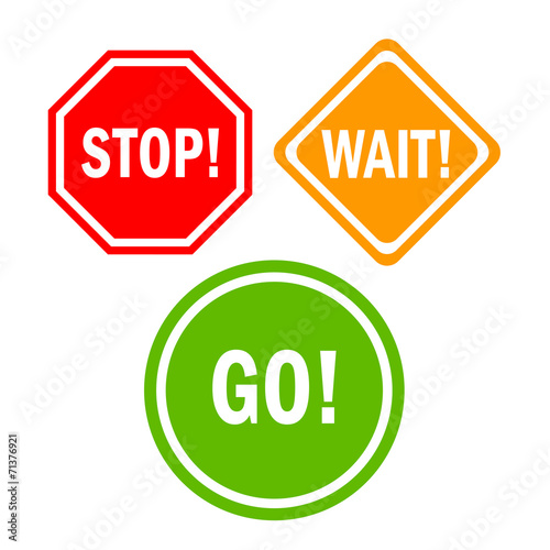 stop wait go sign stock image and royalty free vector