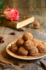 Homemade chocolate truffles.