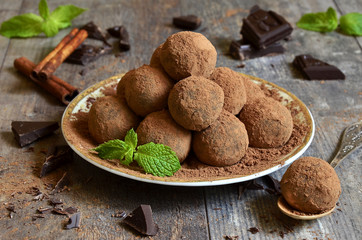 Homemade chocolate truffles.