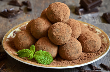 Homemade chocolate truffles.