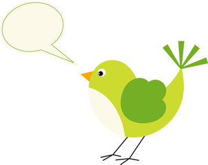 Bird with a speech balloon