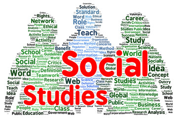 Social studies word cloud shape