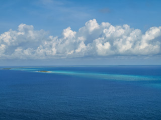aerial view of island in maldives