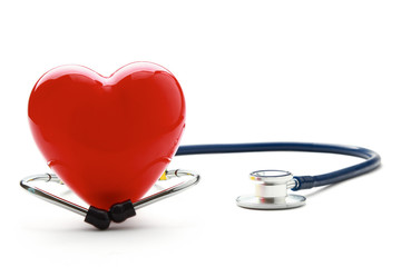 Heart With Plaster, Isolated On White Background