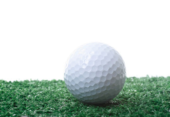 Golf ball isolated white background
