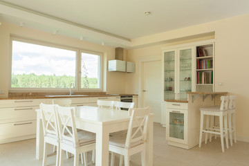 Interior of luxurious kitchen