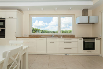 Spacious kitchen in modern house