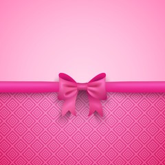 Romantic vector pink background with cute bow and pattern - 71383987