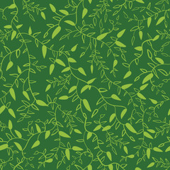 Floral seamless pattern with leaves. Vector illustration