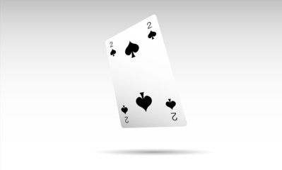 due picche, 2, poker, carta, gioco, sconfitta