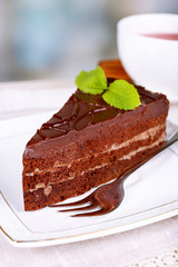 Piece of chocolate cake