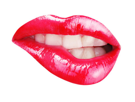 Female lips isolated on white