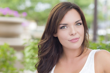 Obraz premium Pretty Mixed Race Girl Portrait Outdoors