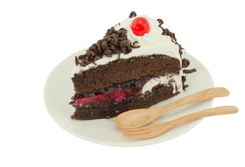 blackforest cake on white background
