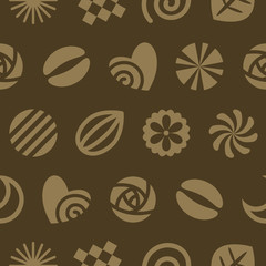 Seamless pattern of  chocolates