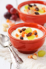 Muhallabia - Middle Eastern rice pudding with dried fruits