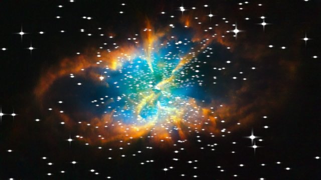 Space background with stars flying towards camera. Loop able.