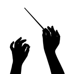 Music conductor hands - obrazy, fototapety, plakaty
