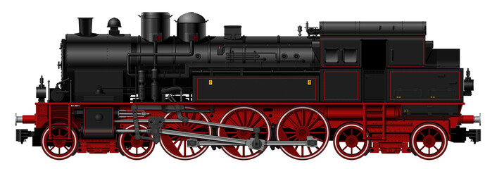 the old steam locomotive - obrazy, fototapety, plakaty