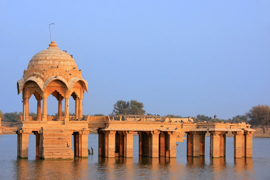 Gadi Sagar temple at Gadisar lake, Jaisalmer, India