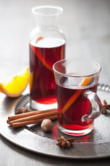 mulled wine with orange and spices