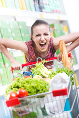 Angry customer at supermarket