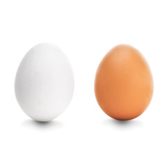 Two chicken egg on white background