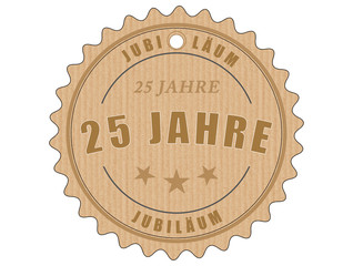 je25 JubiläumsEtikett 25 - vintagedesign - 25 Jahre - g1925