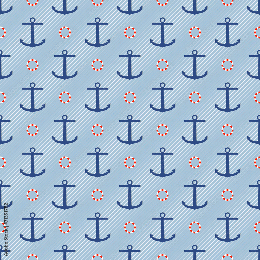 Wall mural Anchor seamless pattern