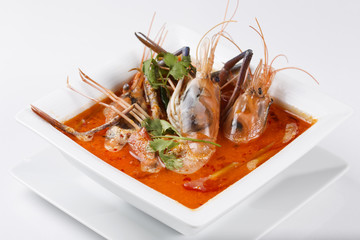 sour and spicy of shrimp soup