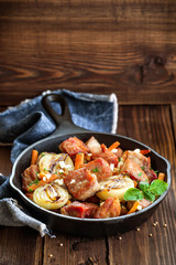 Meat and vegetables