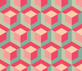 A pink seamless hexagonal pattern