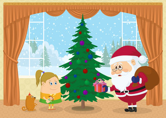 Santa Claus giving presents