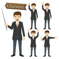 Businessman character set vector illustration