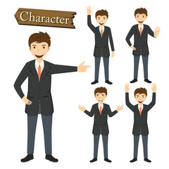 Businessman character set vector illustration